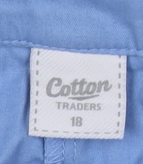 Cotton Traders Women's Blue Cropped Trousers Size 18