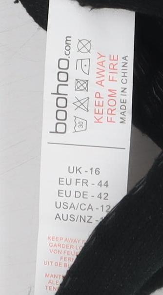 Boohoo Women's Blue Paisley Long Sleeve Dress, Size 16