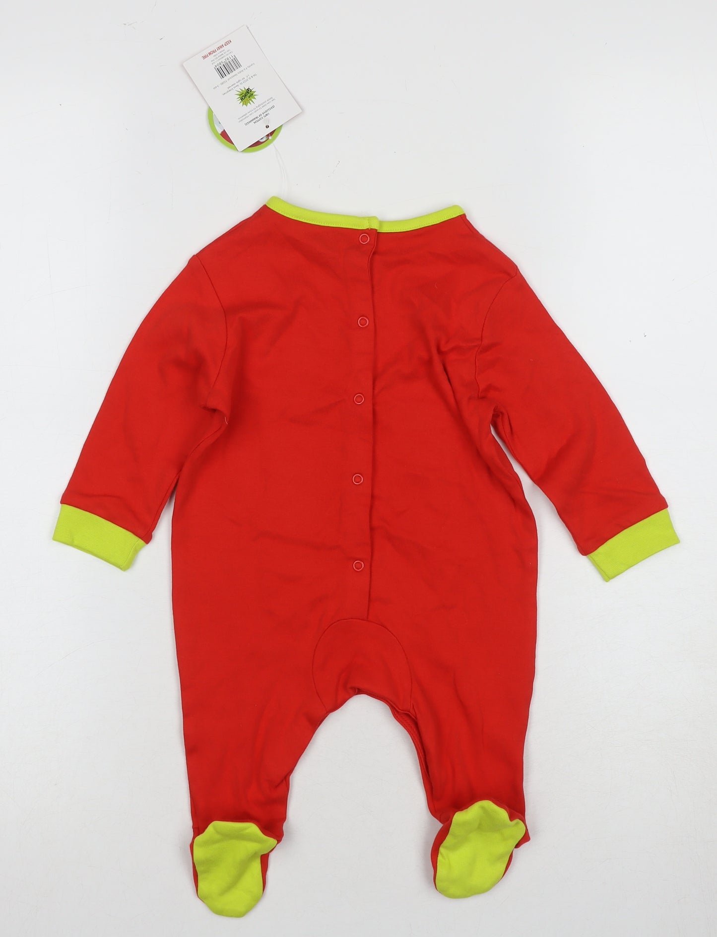 Unisex Red The Grinch 3-6 Months Christmas Babygrow