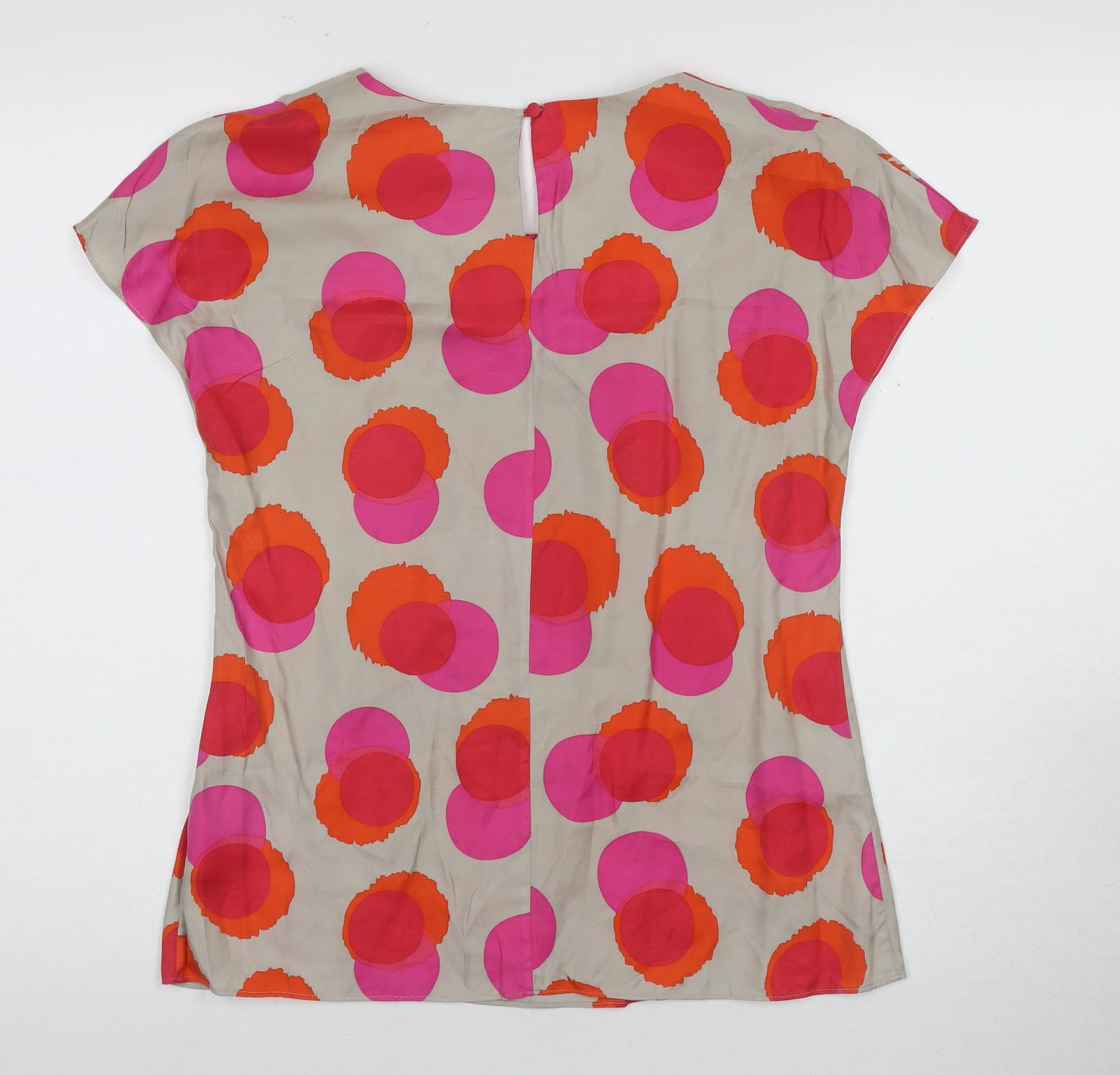 Boden Women's Beige Polka Dot Silk Blouse Size 8