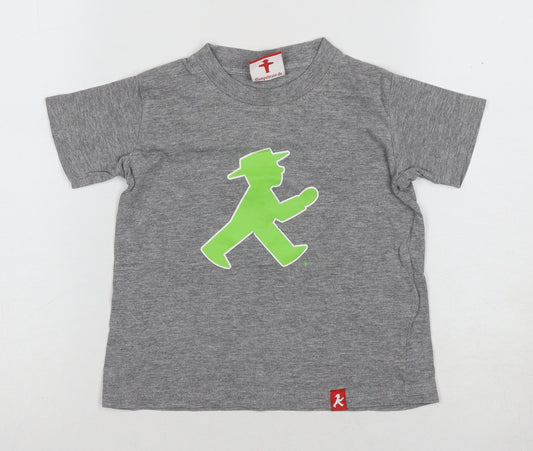 Ampelmann Berlin Boys Grey Short Sleeve T-Shirt 10Y Logo