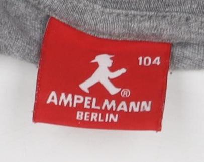 Ampelmann Berlin Boys Grey Short Sleeve T-Shirt 10Y Logo