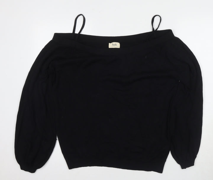 Hush Women's Black Off-Shoulder Blouse XL Casual