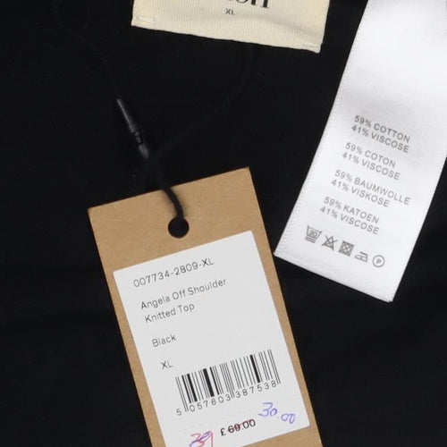 Hush Women's Black Off-Shoulder Blouse XL Casual