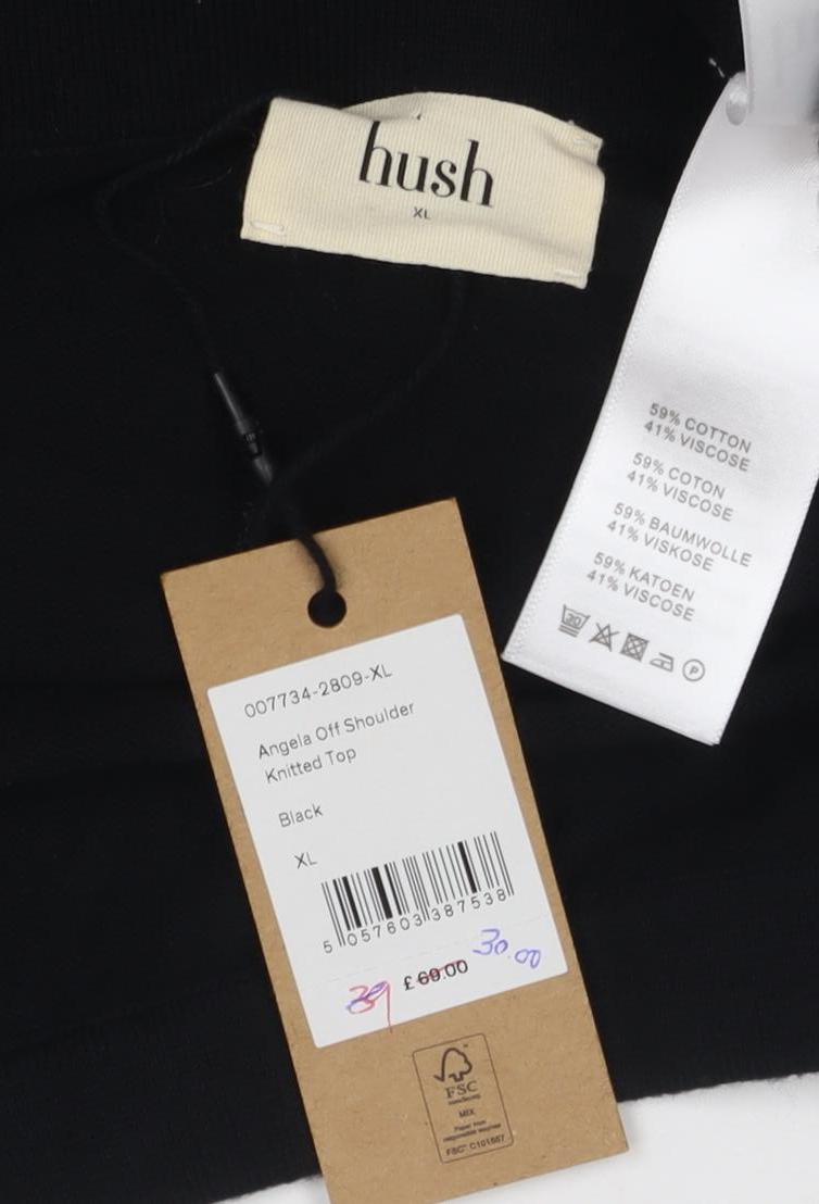 Hush Women's Black Off-Shoulder Blouse XL Casual