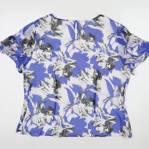Jacques Vert Women's Floral Blouse, Square Neck, Size 14