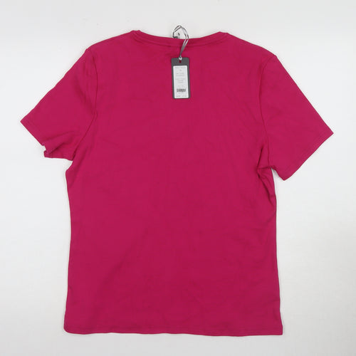 Laura Ashley Women's Pink V-Neck T-Shirt Size 16