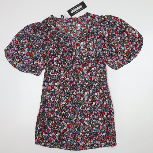 JayLey Women's Floral Puff Sleeve Shift Dress, Size 14