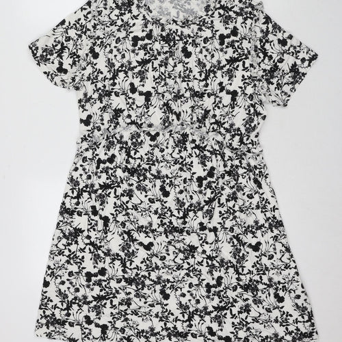Find Women's Floral Mini Dress Black/White M