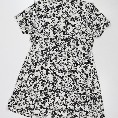 Find Women's Floral Mini Dress Black/White M