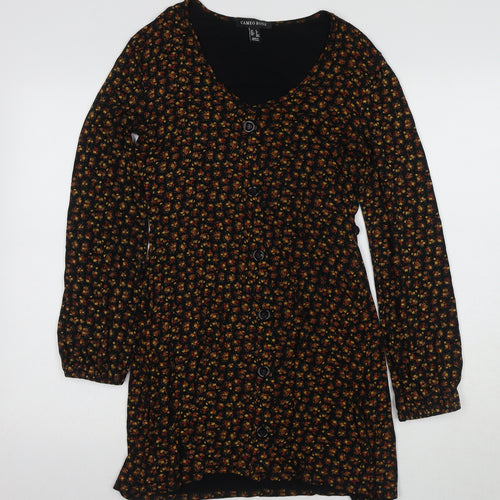 Cameo Rose Women's Black Floral Shirt Dress 8
