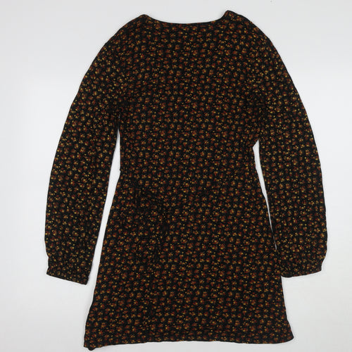 Cameo Rose Women's Black Floral Shirt Dress 8