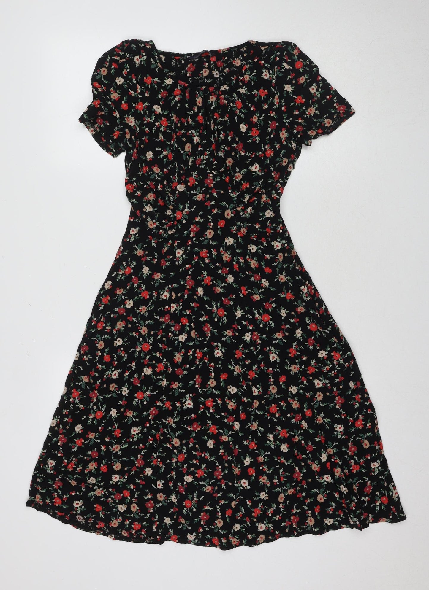 Marks and Spencer Women’s Black Floral Dress Size 8