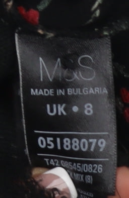Marks and Spencer Women’s Black Floral Dress Size 8
