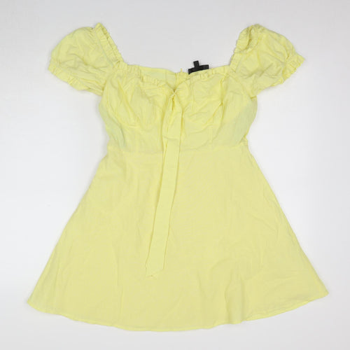 Missguided Women's Yellow A-Line Dress Size 12