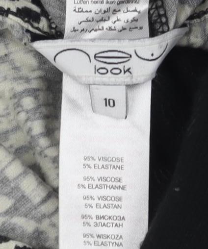 Women's Bodycon Dress Black White Size 10 Geometric