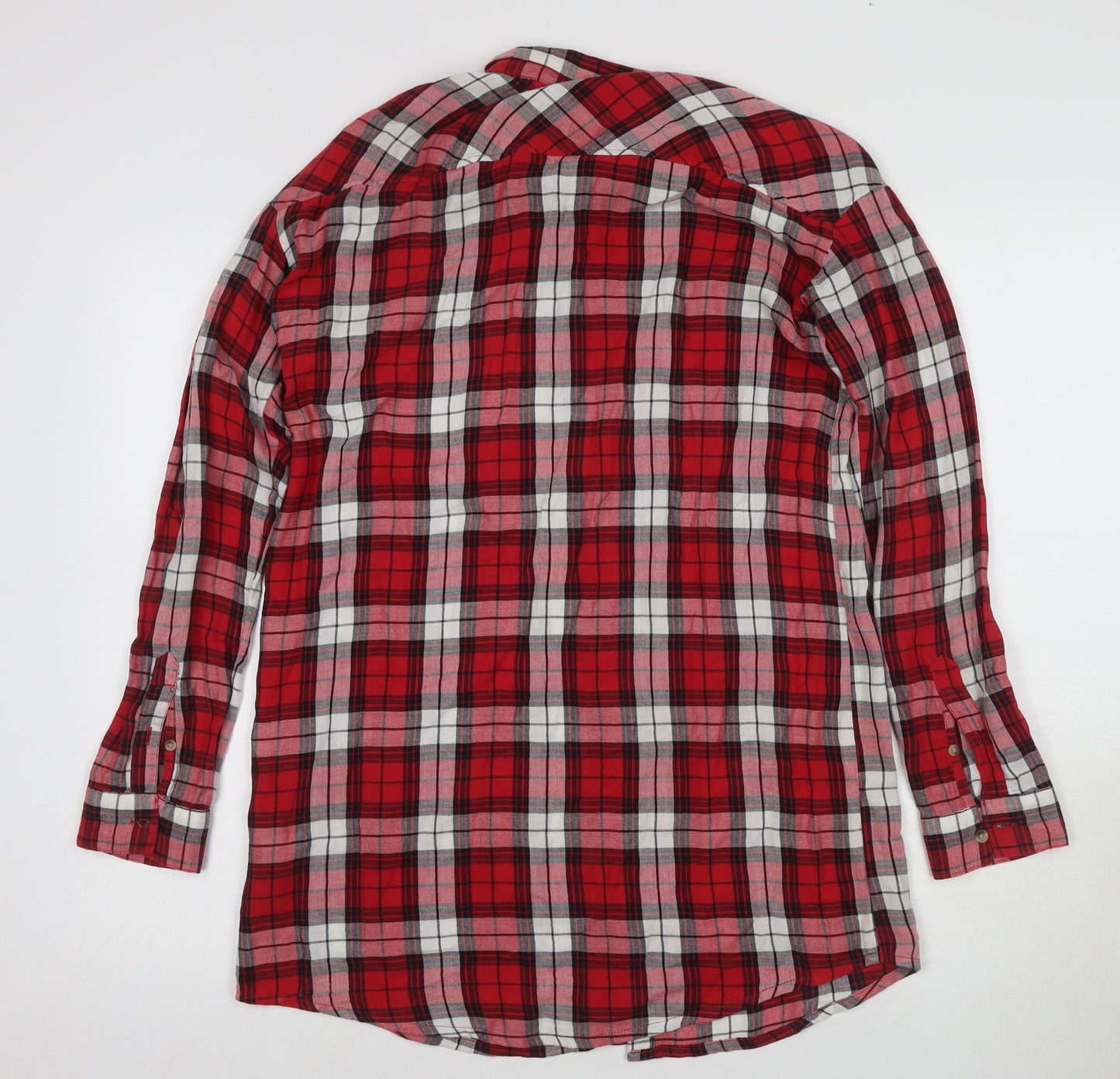 H&M Women’s Red Plaid Button-Up Shirt Size 6