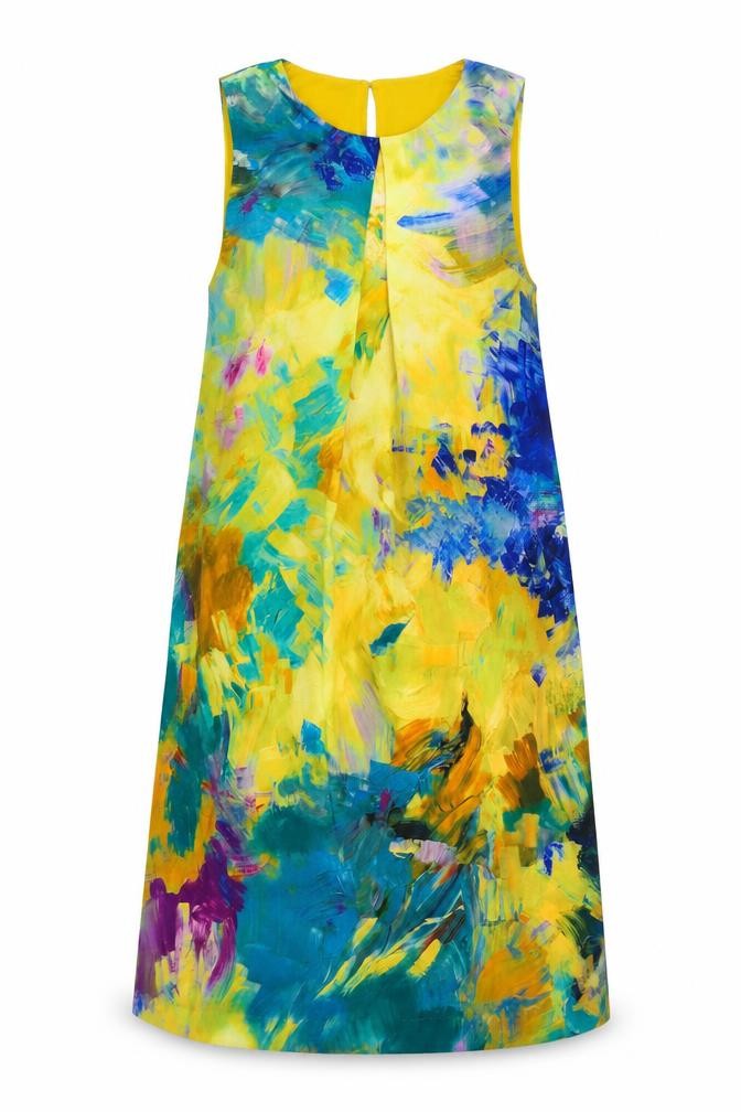 Front view of H&M Women's Multicoloured Shift Dress, size 6