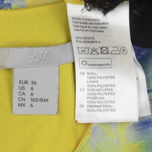 H&M Women's Multicoloured Shift Dress Size 6