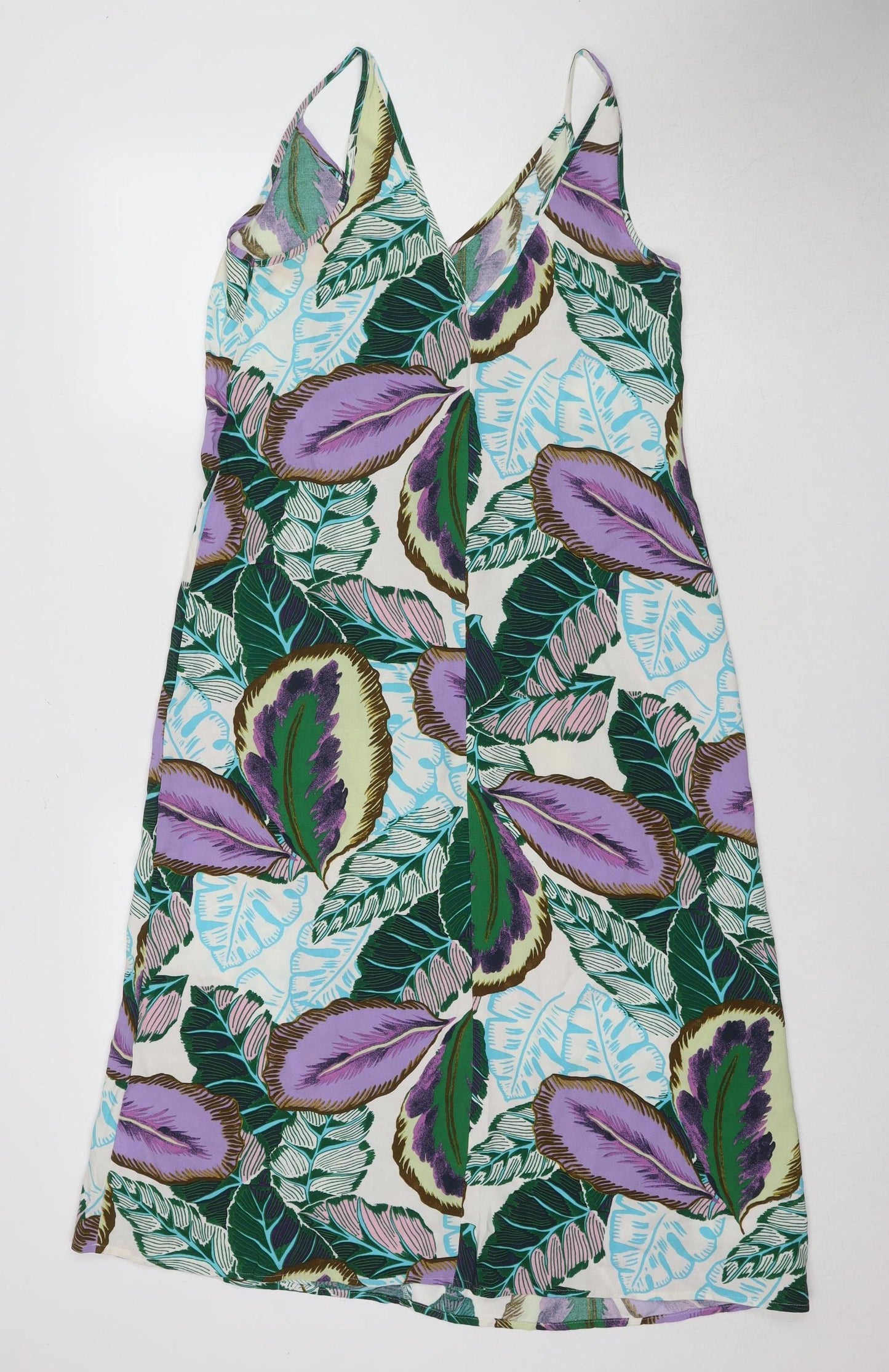 Next Women's Multicoloured Floral Slip Dress Size 10