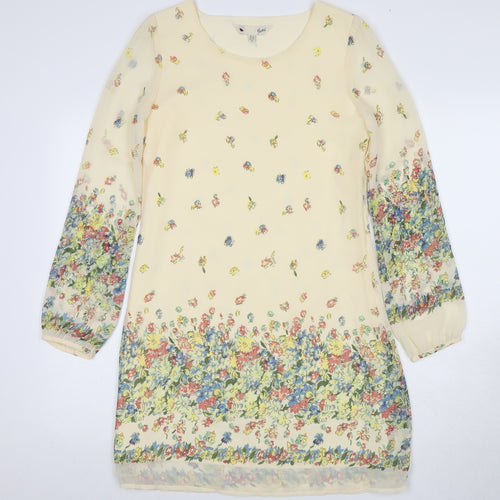 H&M Women's Multicoloured Floral Shift Dress Size 8