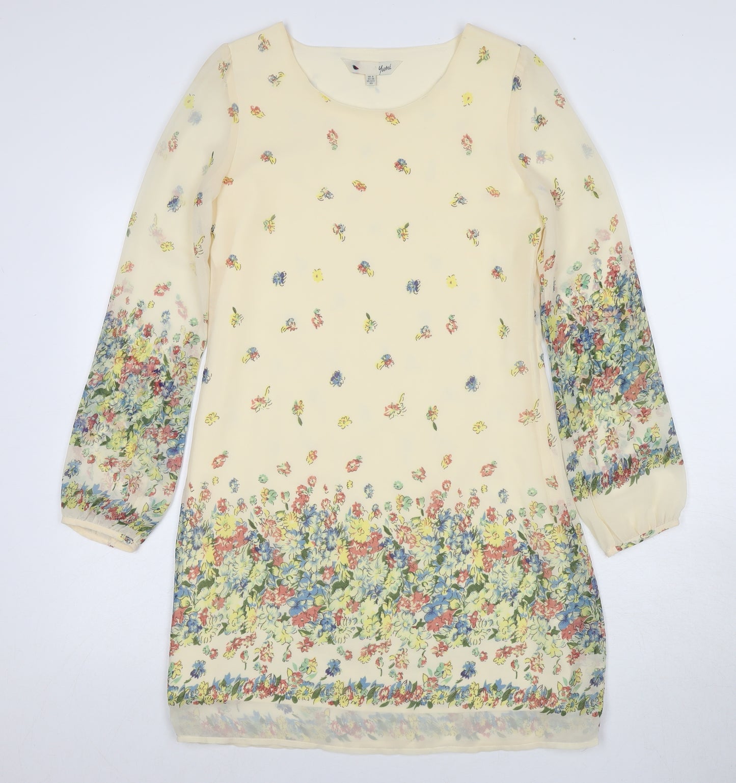 H&M Women's Multicoloured Floral Shift Dress Size 8