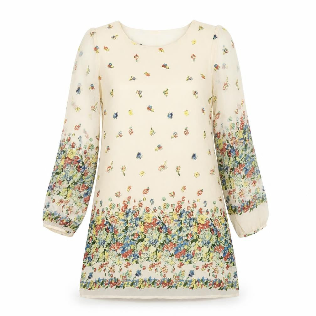 Front view of H&M Women's Multicoloured Floral Shift Dress, size 8