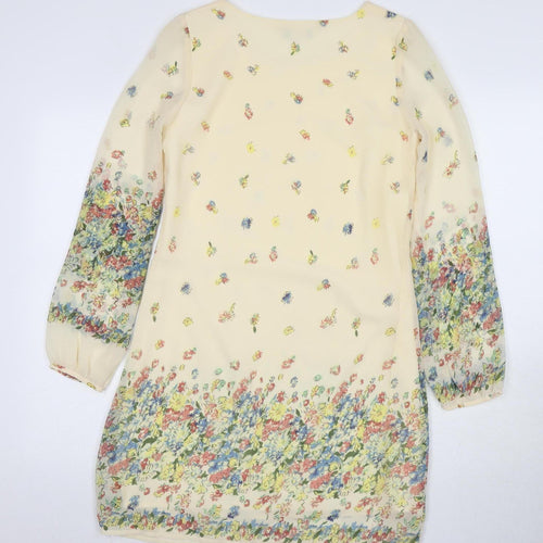 H&M Women's Multicoloured Floral Shift Dress Size 8
