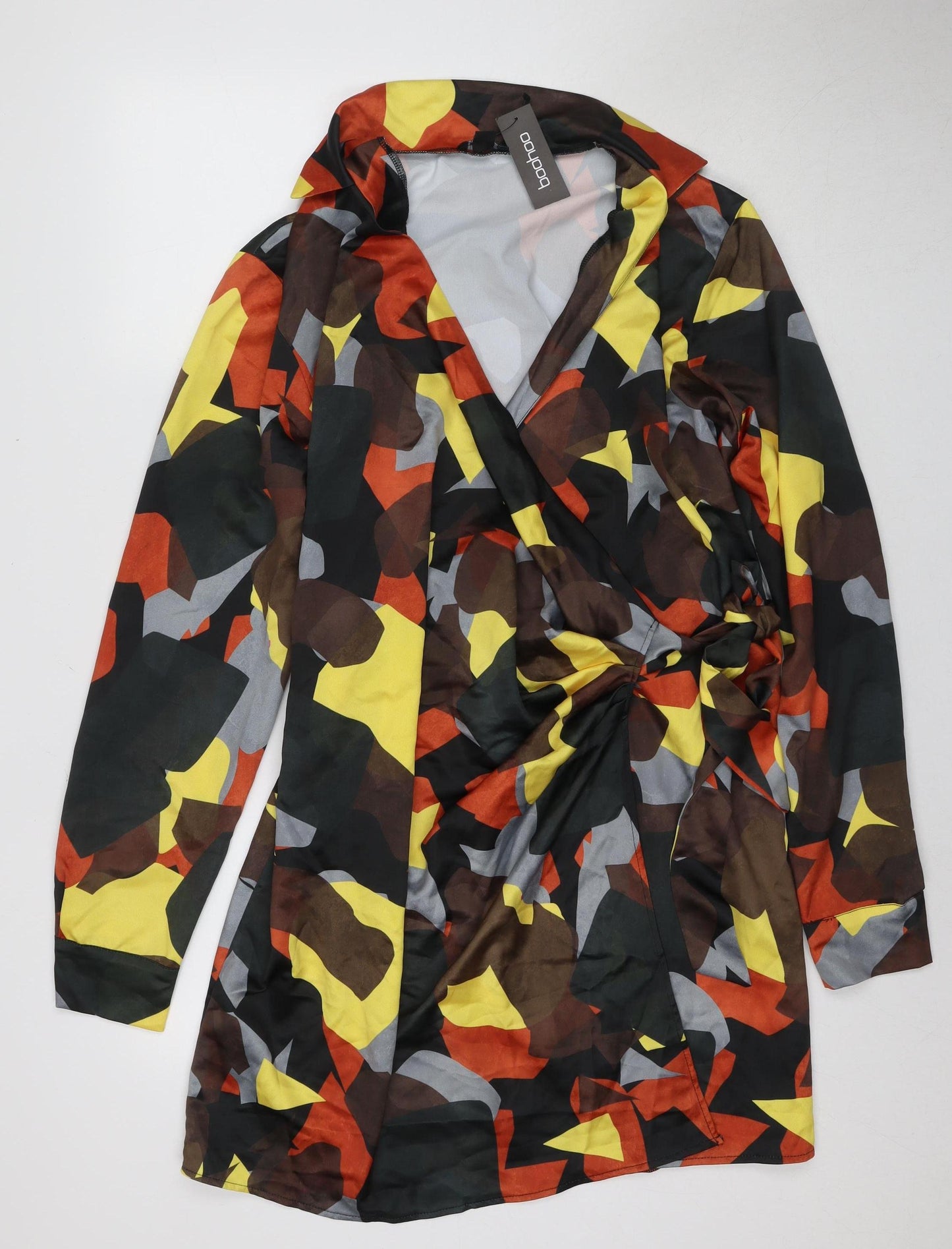 boohoo Womens Multicoloured Camouflage Dress 16