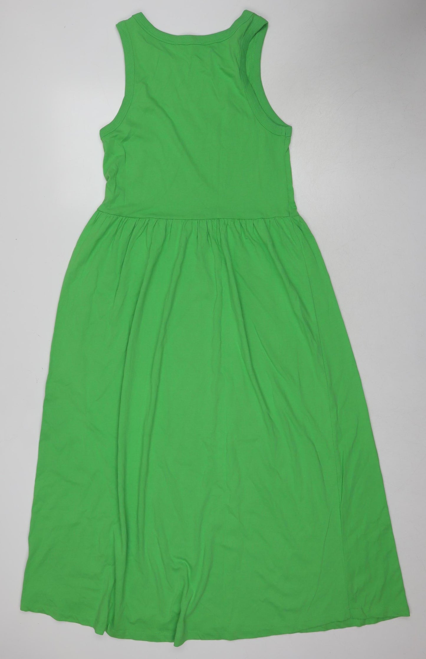 MNG Women's Green A-Line Sleeveless Dress