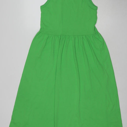 MNG Women's Green A-Line Sleeveless Dress