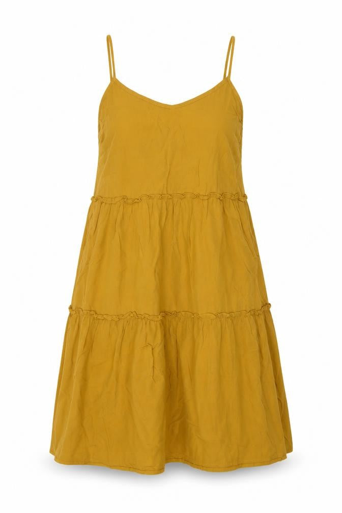 Front view of New Look Women's Yellow Slip Dress, size 6