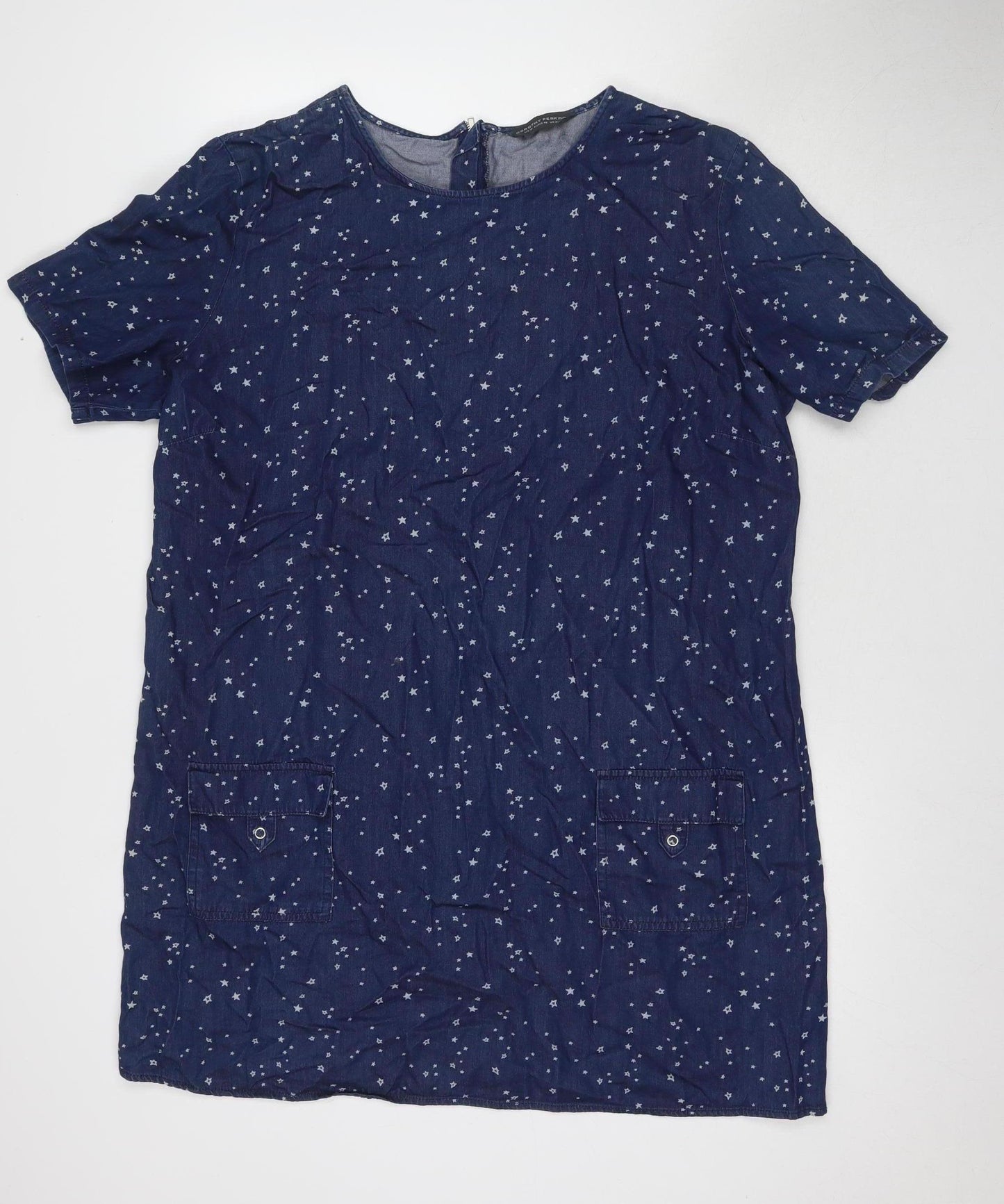 Dorothy Perkins Women's Blue Cotton Shift Dress Size 20