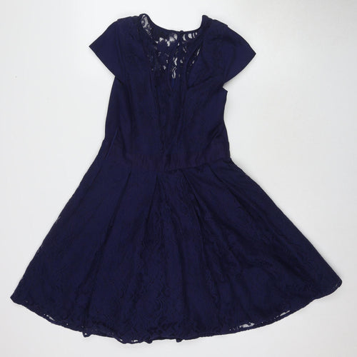 Warehouse Women Blue A-Line Dress, Size 12, Party-Ready