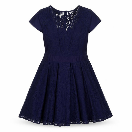 Front view of Warehouse Women Blue A-Line Dress, size 12, Party-Ready