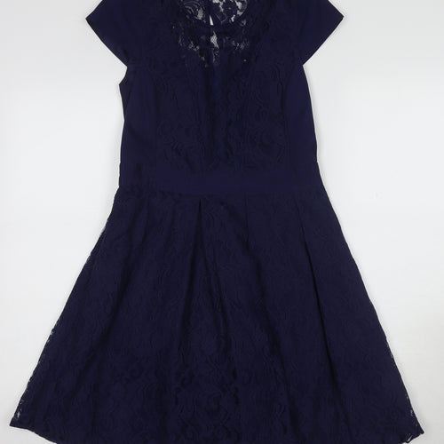 Warehouse Women Blue A-Line Dress, Size 12, Party-Ready