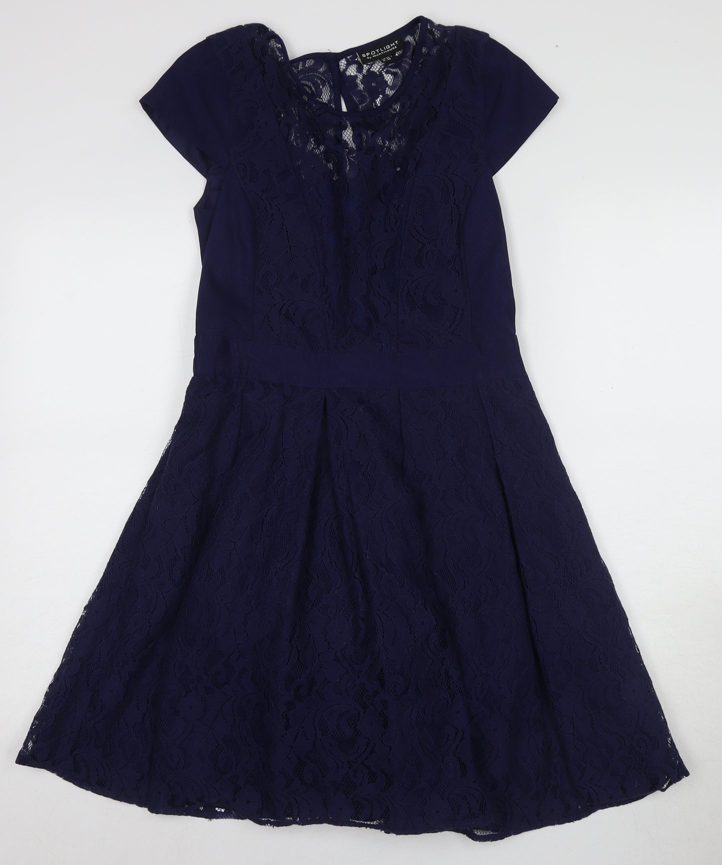 Warehouse Women Blue A-Line Dress, Size 12, Party-Ready