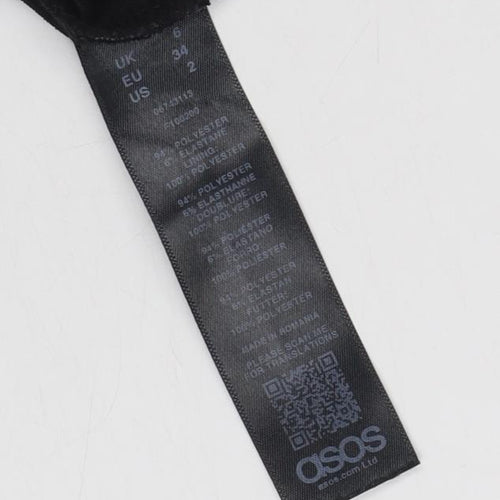 ASOS Women's Black Mermaid Midi Dress - Size 6