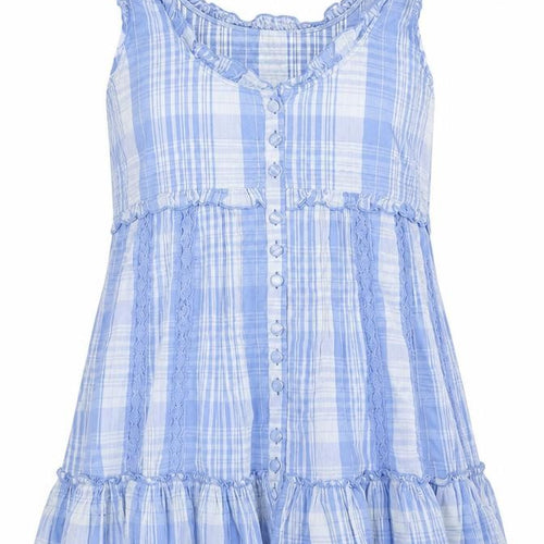 Dorothy Perkins Women Blue Check Mini Dress Size 8