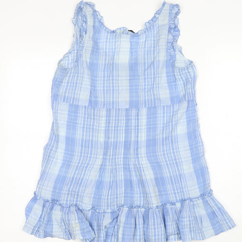Dorothy Perkins Women Blue Check Mini Dress Size 8