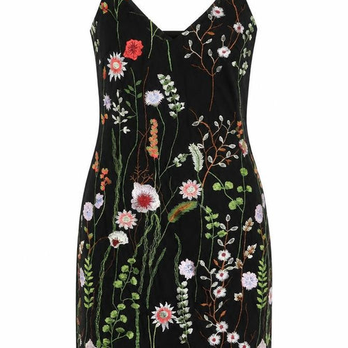 Quiz Women's Black Floral Slip Dress, Size 6, Party Wear