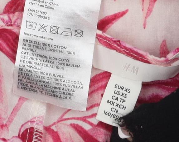 H&M Women's Floral Slip Dress XS Sleeveless Summer