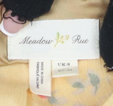 Meadow Rue Women's Yellow Floral Halter Dress, Size 6
