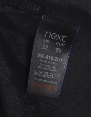 Next Women's Black Strappy Dress, Size 22