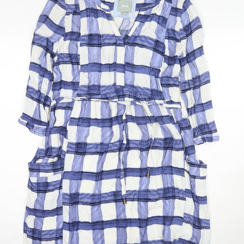 Maeve Women's XS Blue Check Shirt Dress