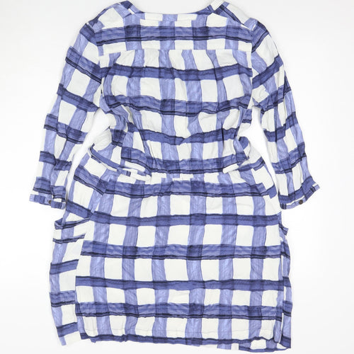 Maeve Women's XS Blue Check Shirt Dress