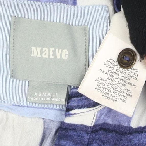 Maeve Women's XS Blue Check Shirt Dress