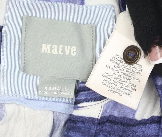 Maeve Women's XS Blue Check Shirt Dress