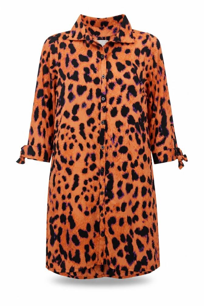 Front view of Dancing Leopard Women's 8 Multicoloured Shirt Dress