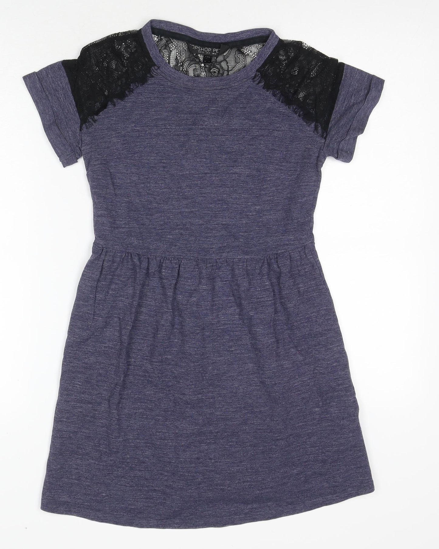 Topshop Women's Grey A-Line Lace Dress Size 4